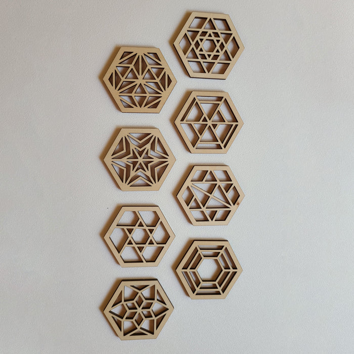 Geometric Hexagons (Set of 8) - Glowforge