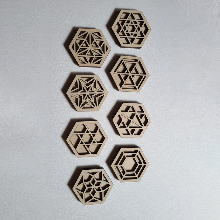 Geometric Hexagons (Set of 8) - Glowforge