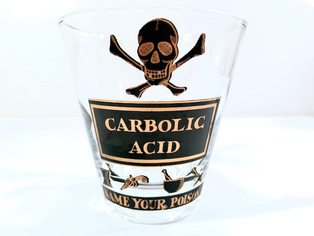 Georges Briard Name Your Poison Double Old Fashion Single Glass - Carbolic Acid