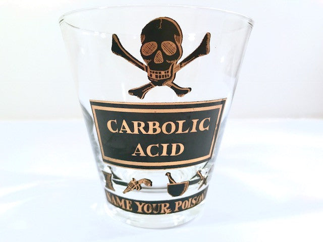 Georges Briard Name Your Poison Double Old Fashion Single Glass - Carbolic Acid