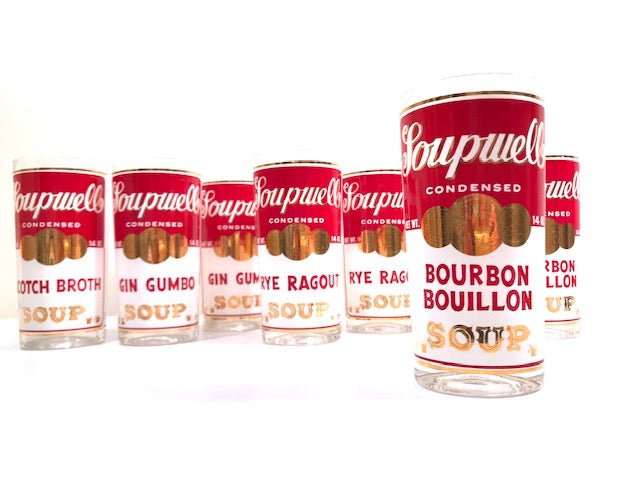 Georges Briard Signed Mid-Century Soupwell Glasses (Set of 7)