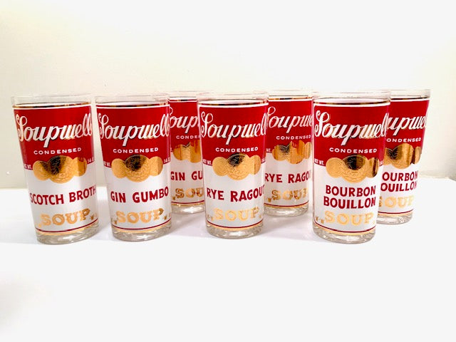 Georges Briard Signed Mid-Century Soupwell Glasses (Set of 7)