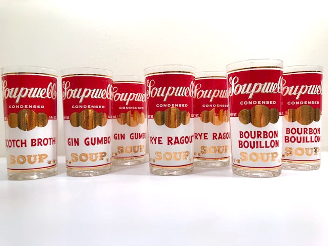 Georges Briard Signed Mid-Century Soupwell Glasses (Set of 7)