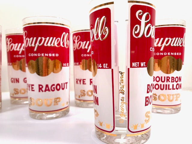 Georges Briard Signed Mid-Century Soupwell Glasses (Set of 7)