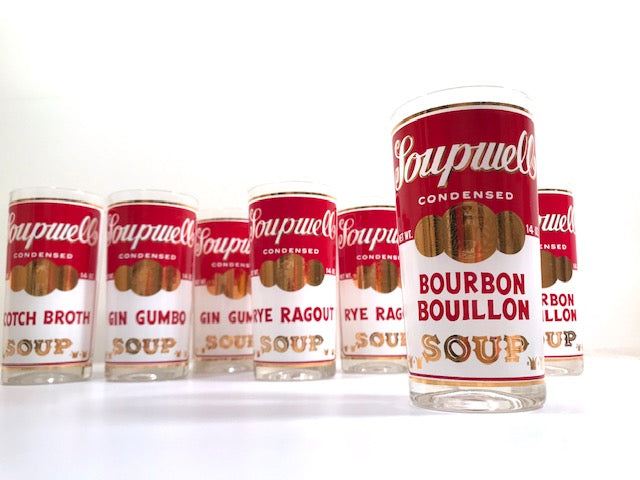 Georges Briard Signed Mid-Century Soupwell Glasses (Set of 7)