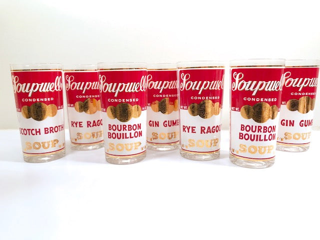 Georges Briard Signed Mid-Century Soupwell Glasses (Set of 7)