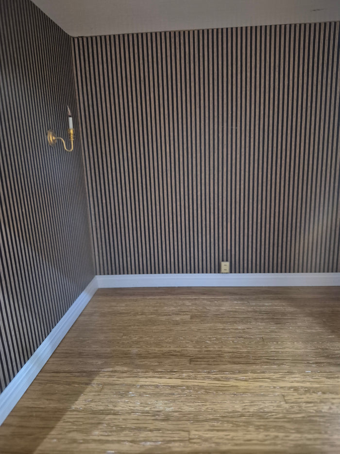 Handmade Living Room RoomBox with Wall Sconces and Striped Wallpaper