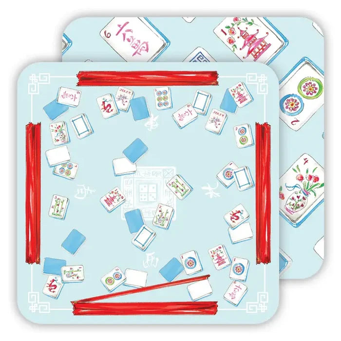 Handpainted Mahjong Table Paper Coaster