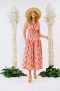 Haven Halter Neck Maxi Dress - Pink Hibiscus