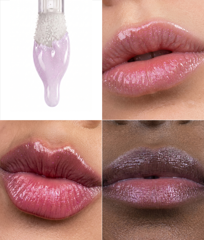 ice cafe juicy love gloss ice pop applicato su labbra
