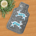 Indaba Embroidered Velvet Hot Water Bottle, Celestial Rabbit