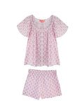Ivy Flutter Sleeve Pajama Set Short - Pink Tulip
