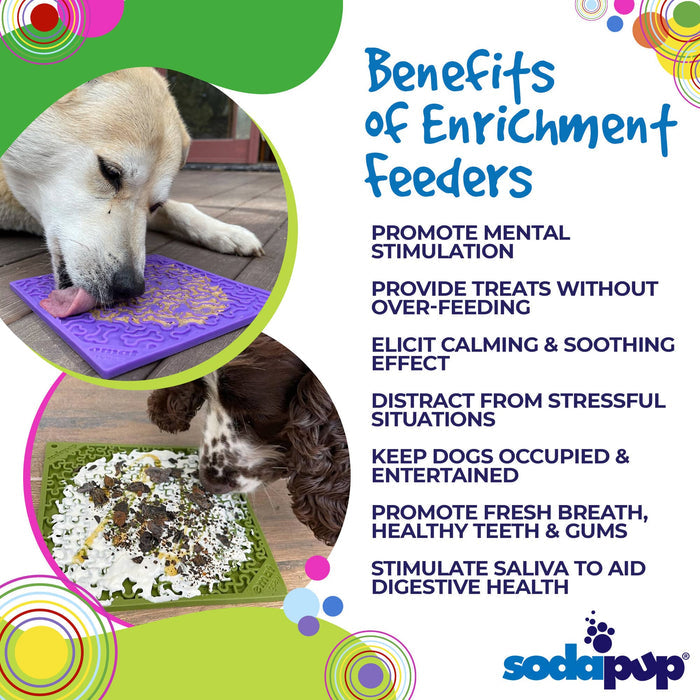 Large Green Jigsaw & Large Purple Bones eMat Lick Mat Bundle - SodaPup/True Dogs, LLC