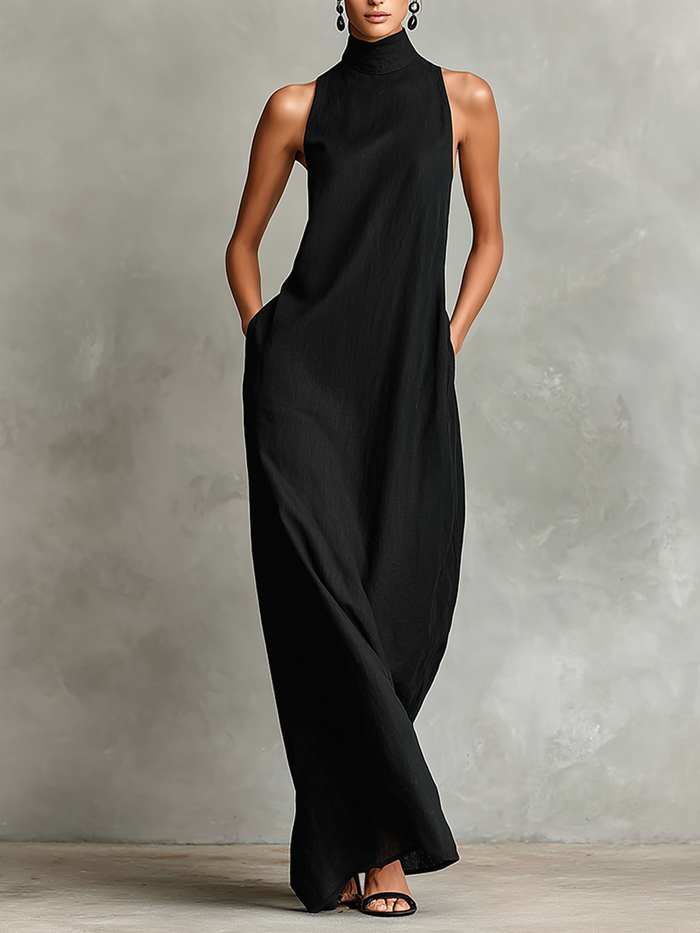 Juliet | Women's Sleeveless Turtleneck Maxi Dress