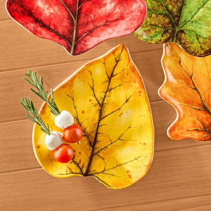 Juliska Forest Walk Autumn Leaf Appetizer Plate Set