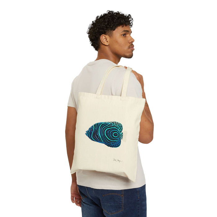 Juvenile Emperor Angelfish Cotton Canvas Tote Bag Printify