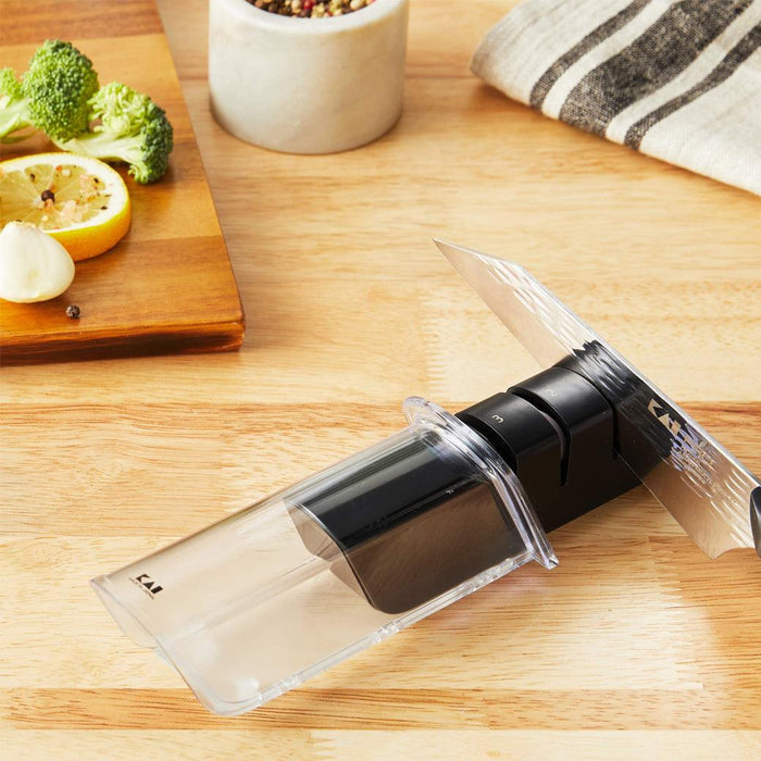 Kai Diamond and Ceramic Retractable Sharpener (Black) - Discover Gourmet