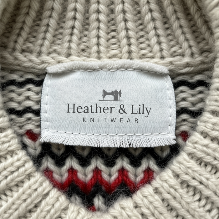 Knitted Sweater with Striped Design