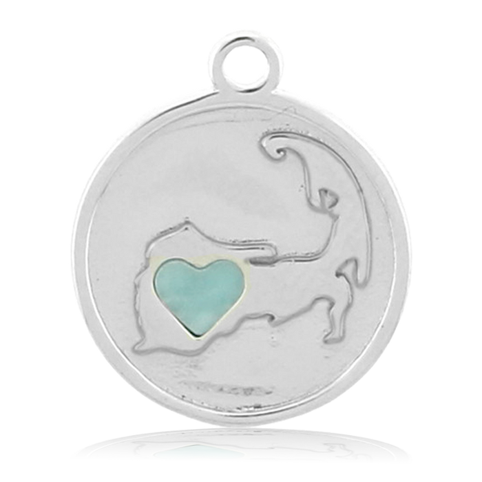 Larimar Charm Collection: Blue Agate Gemstone Bracelet with Larimar Cape Cod Sterling Silver Charm