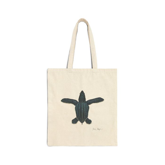 Leatherback Sea Turtle Hatchling Cotton Canvas Tote Bag Printify