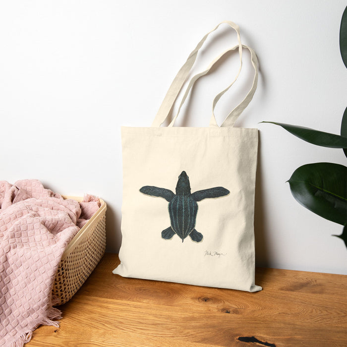 Leatherback Sea Turtle Hatchling Cotton Canvas Tote Bag Printify