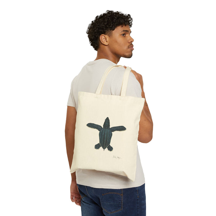 Leatherback Sea Turtle Hatchling Cotton Canvas Tote Bag Printify