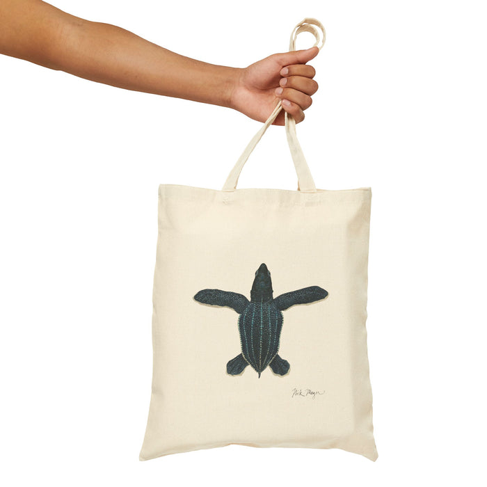 Leatherback Sea Turtle Hatchling Cotton Canvas Tote Bag Printify