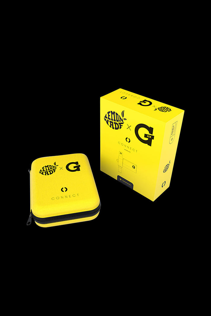 Front view of the Lemonnade x G Pen Connect Concentrate Vaporizer, showing its sleek design against a neutral backdrop.
