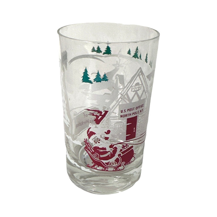 Libbey Mid-Century Santa Reindeer At The North Pole Juice Glasses (Set of 4)
