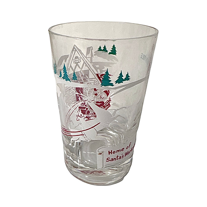Libbey Mid-Century Santa Reindeer At The North Pole Juice Glasses (Set of 4)