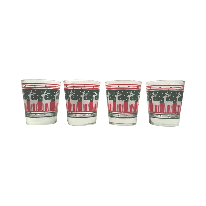 Libbey Reindeer Double Old Fashion Glasses (Set of 4)