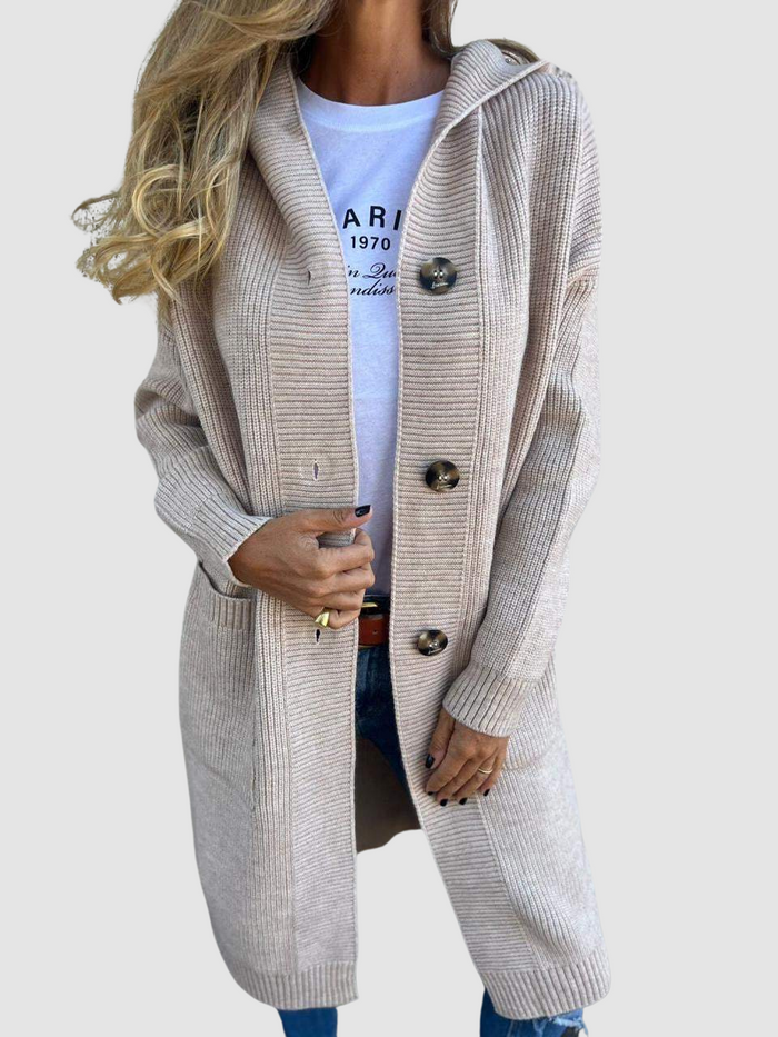 Lois | Women's Long Hooded Knit Cardigan