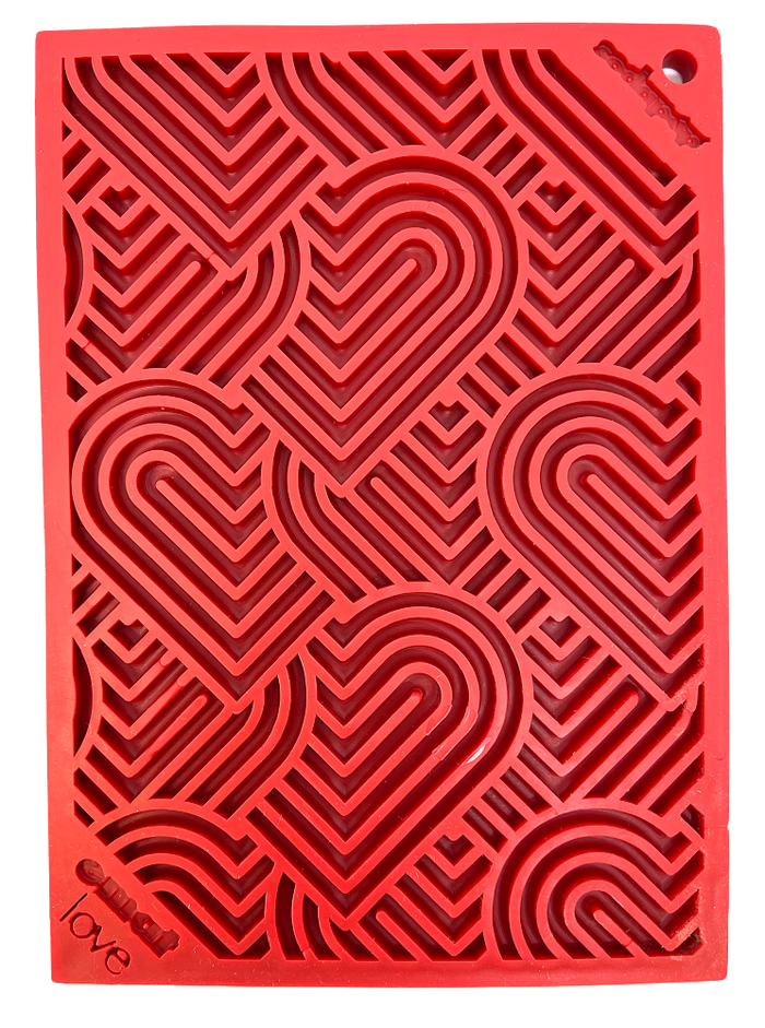 Love eMat - Enrichment Lick Mat for Dogs and Cats| Heart Design | SodaPup