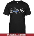 Apparel S / Black Personalized Shirt - Love With State Outline - DSAPP