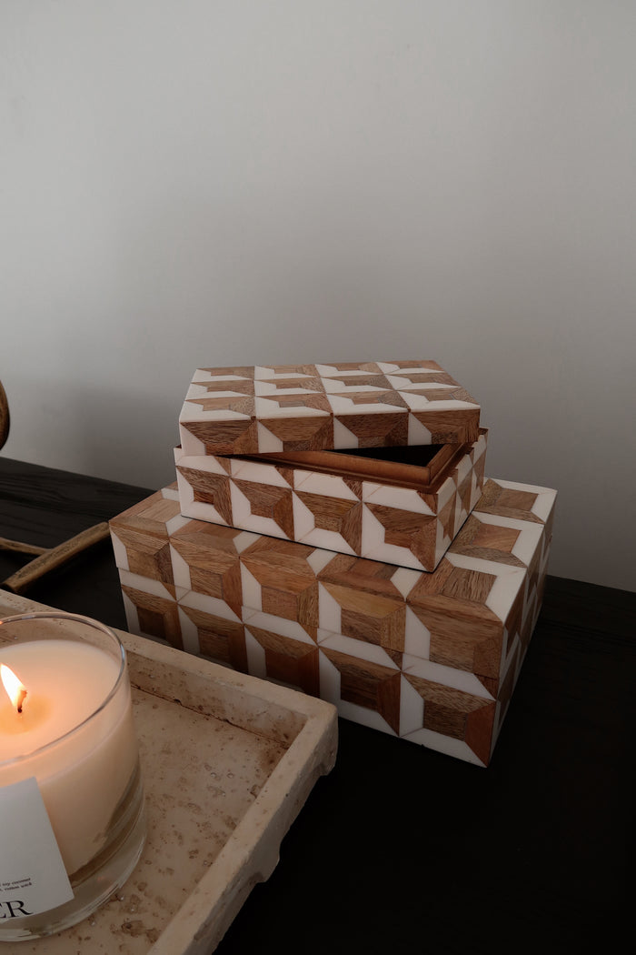 Luanne Geo Patterned Box - 2 Sizes