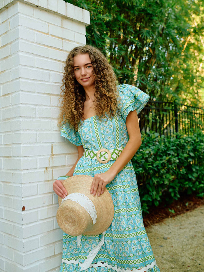 Margaret Midi Dress - Fleur de Lune Blue