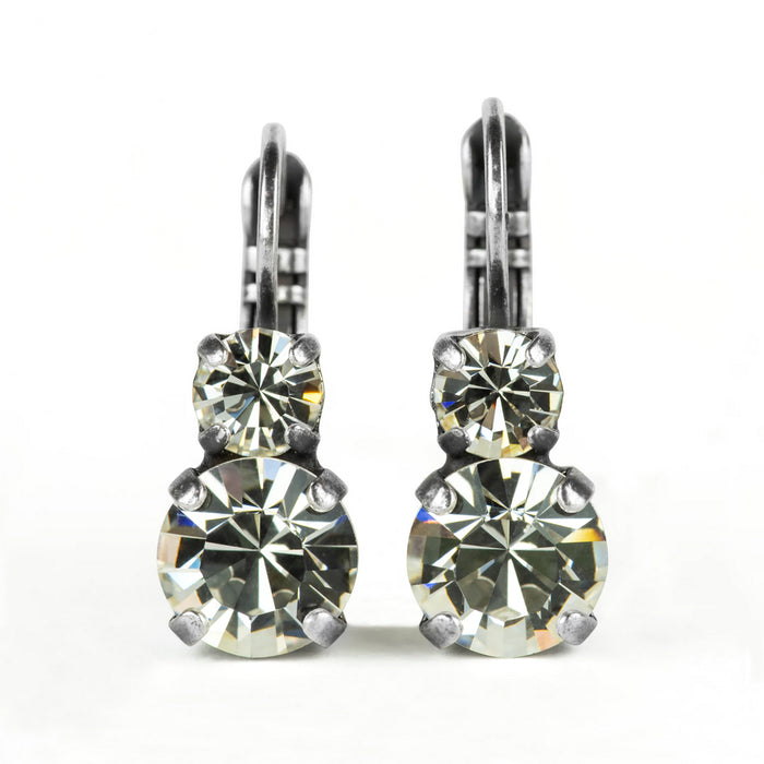 Mariana On a Clear Day Stacked Silver Drop Earrings