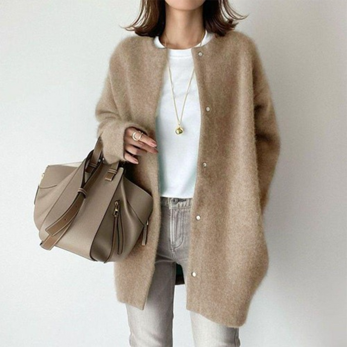 Cardigan femme léger en coton mélangé à coupe ample 6