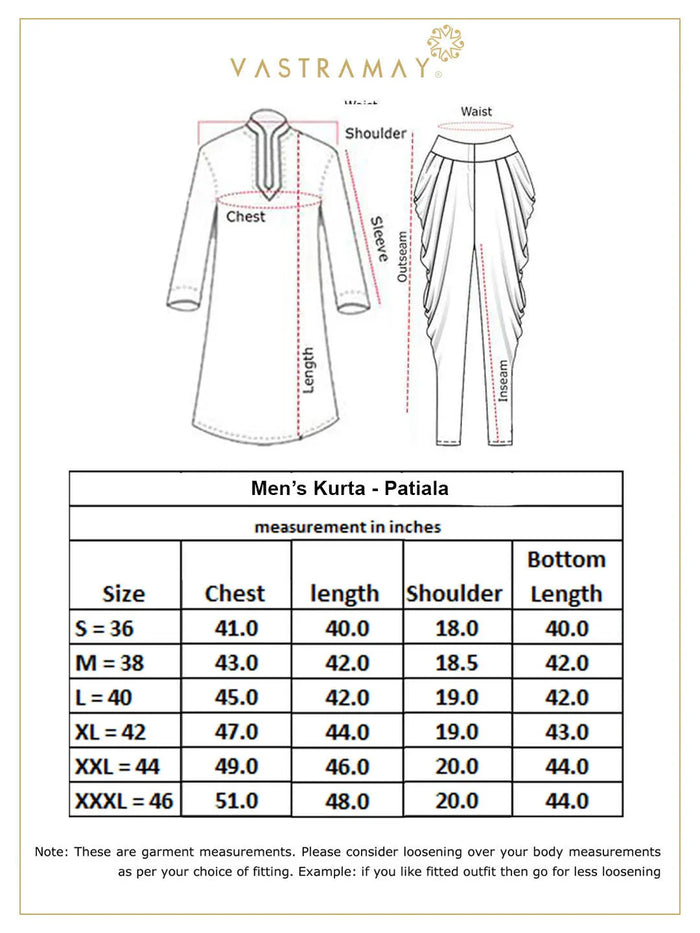 Men's Black Viscose Kurta With Patiala Set
