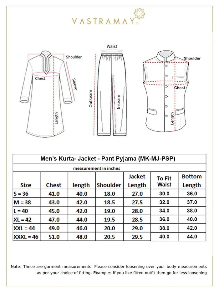 Men's Maroon Matka Silk Nehru Jacket With Black Silk Blend Kurta And Pant Style Pyjama Set