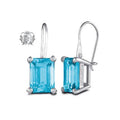 Metalsmiths Sterling- Blue Topaz Rectangle Prong Set Earrings