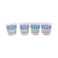 Mid-Century Blue Diamond Glasses (Set of 4)