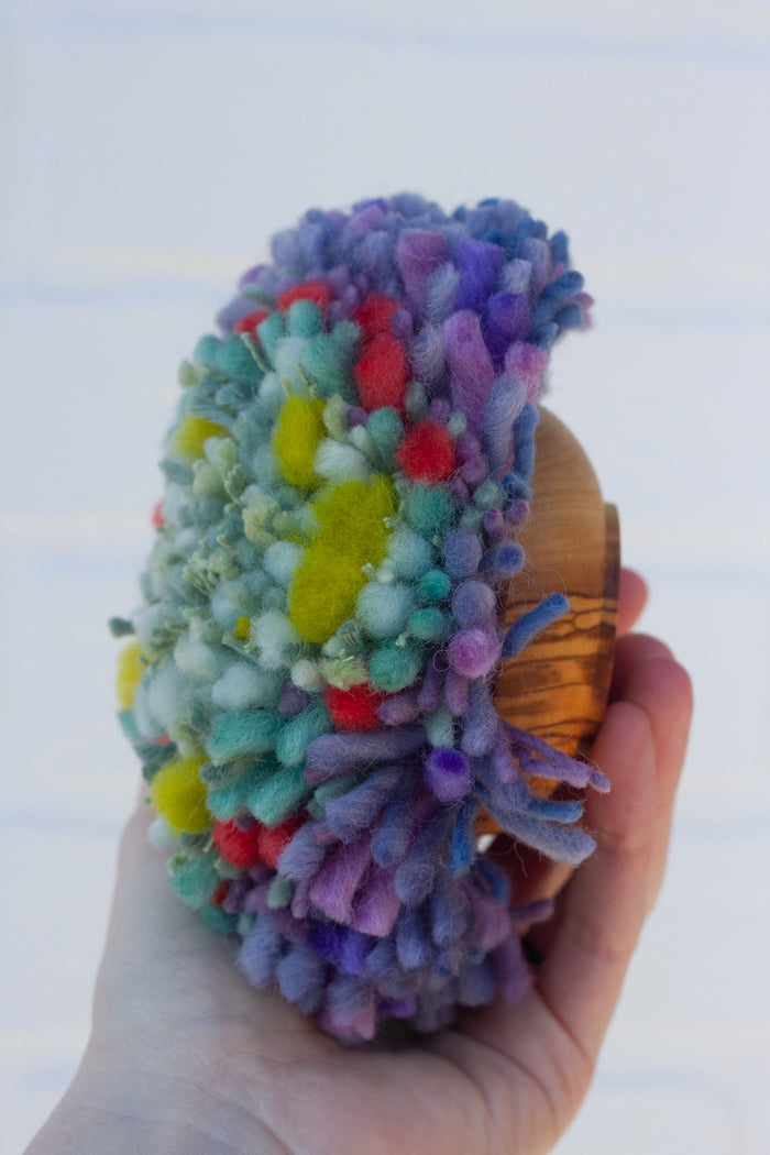 Midi Fluff Puff | Mint + Purple