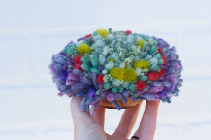 Midi Fluff Puff | Mint + Purple