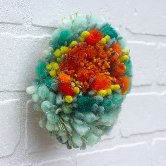 Midi Fluff Puff | Orange + Green