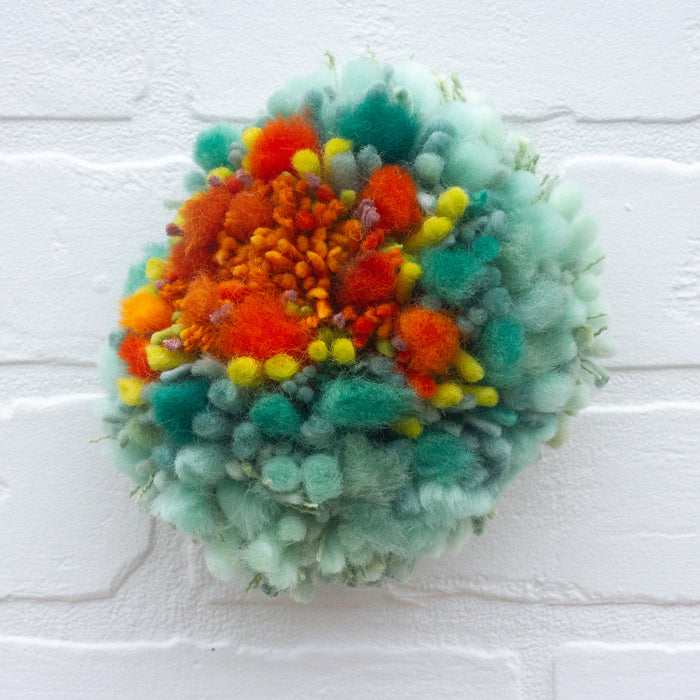 Midi Fluff Puff | Orange + Green