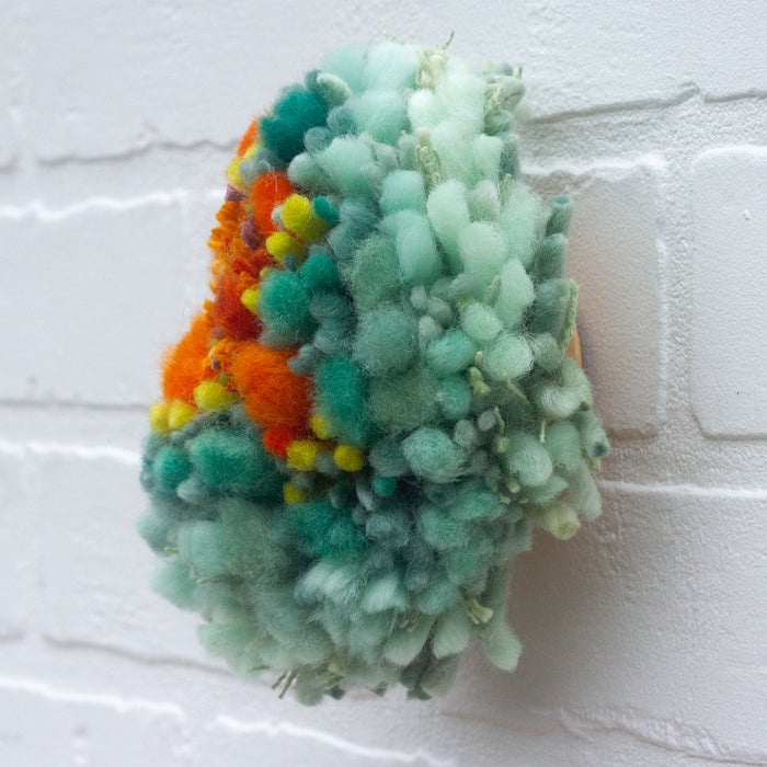 Midi Fluff Puff | Orange + Green