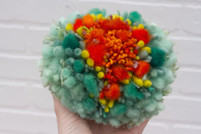 Midi Fluff Puff | Orange + Green