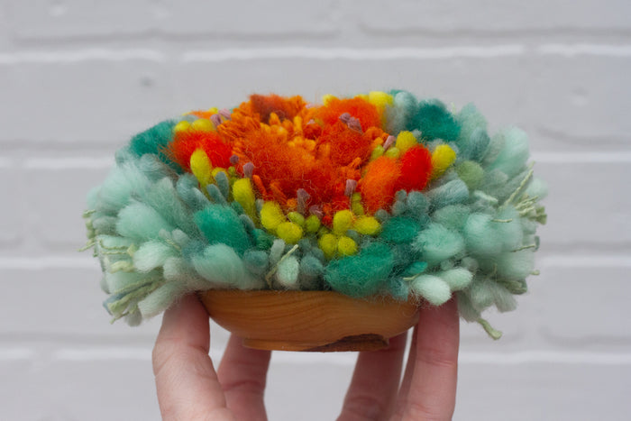 Midi Fluff Puff | Orange + Green