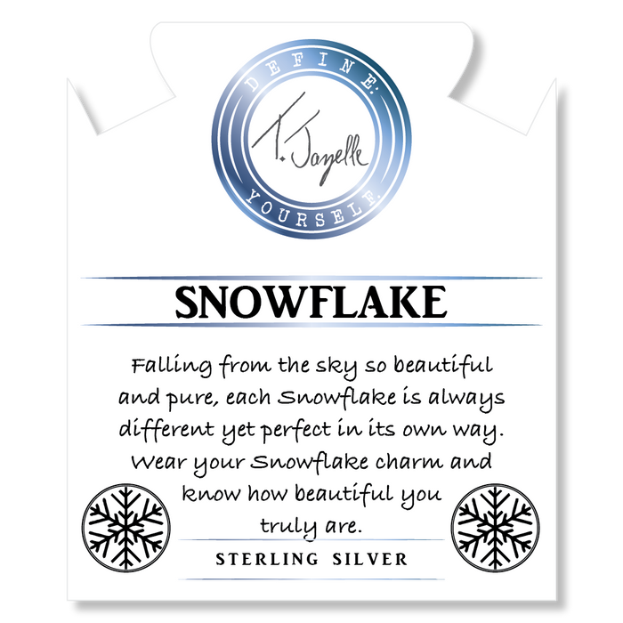 Moonstone Gemstone Bracelet with Snowflake Opal Sterling Silver Charm